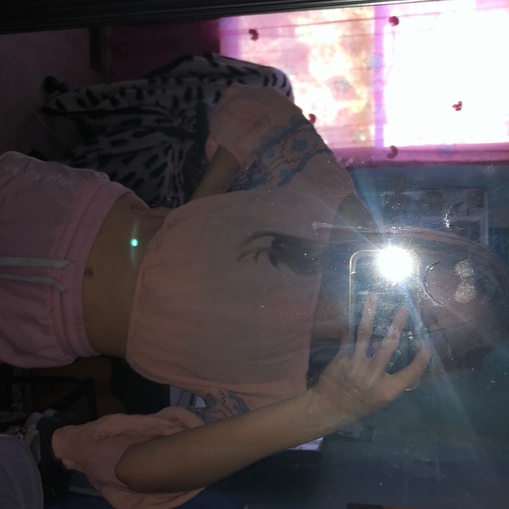 Pink off the shoulder crop top